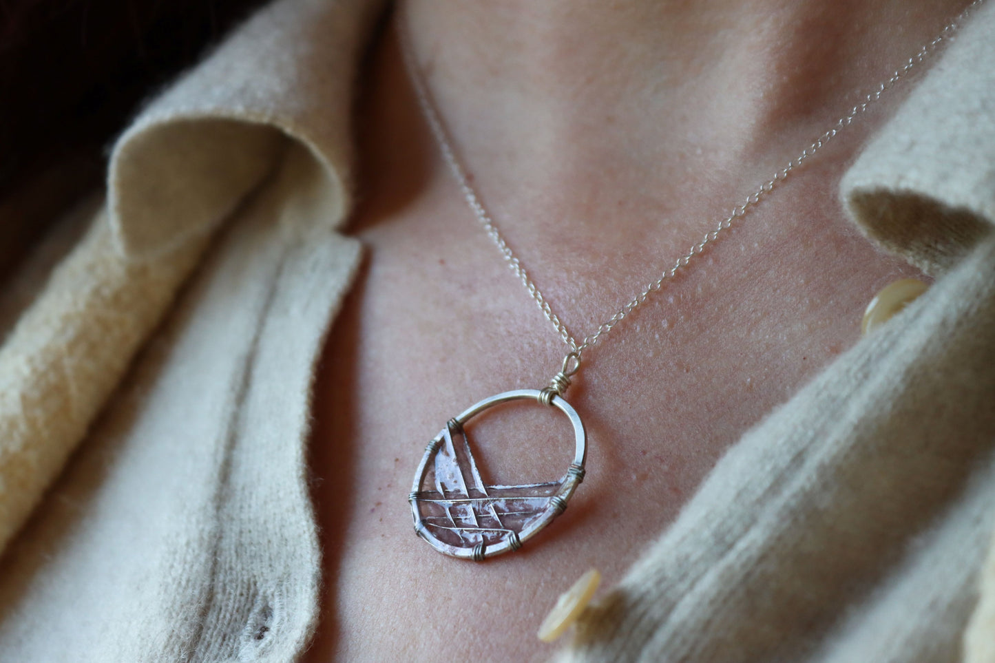 Bird's Nest Necklace, lavender