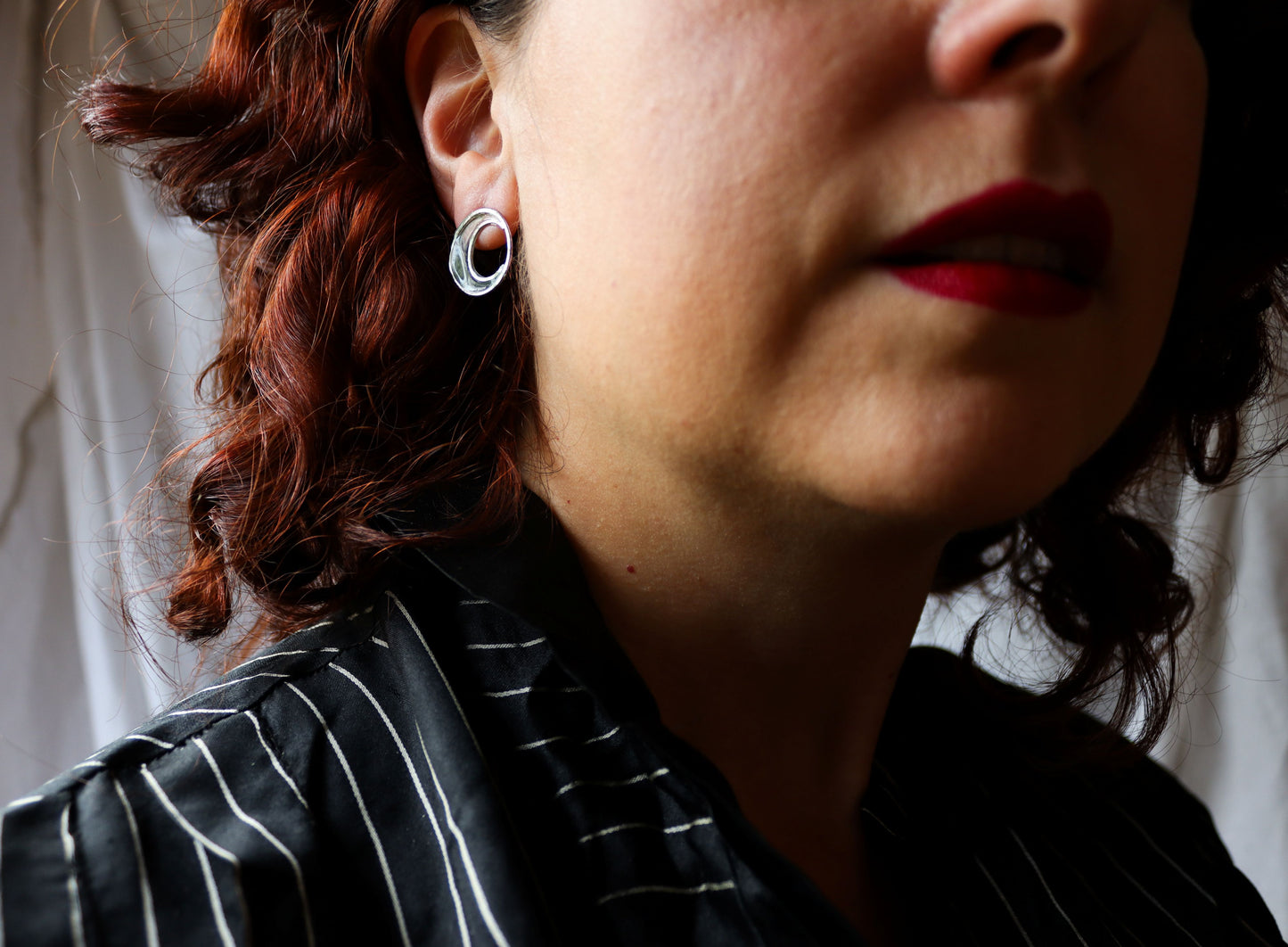 Crescent Moon Earrings, seaglass green