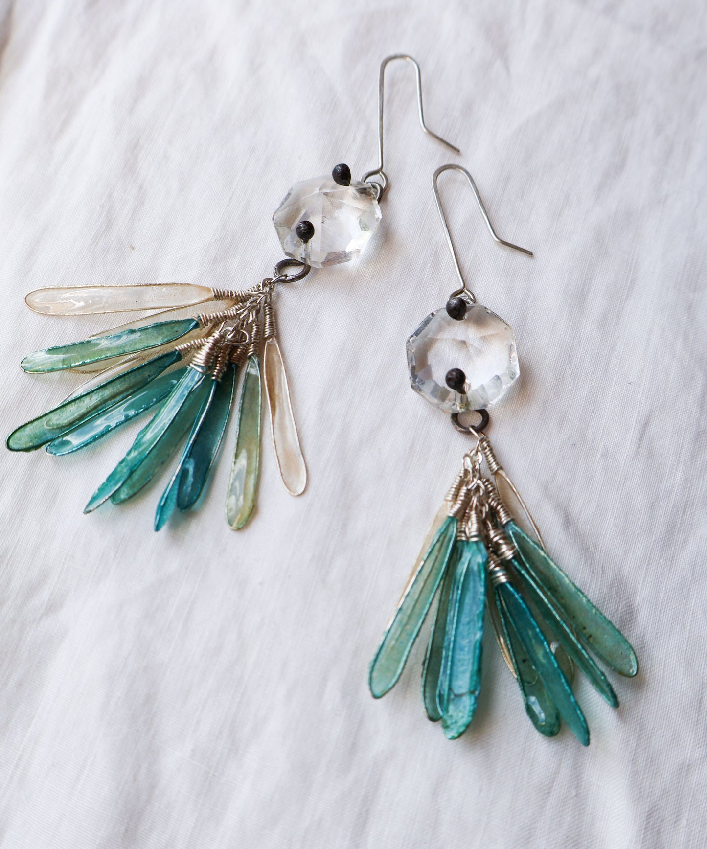 Crystal Frost Earrings, glacier blue