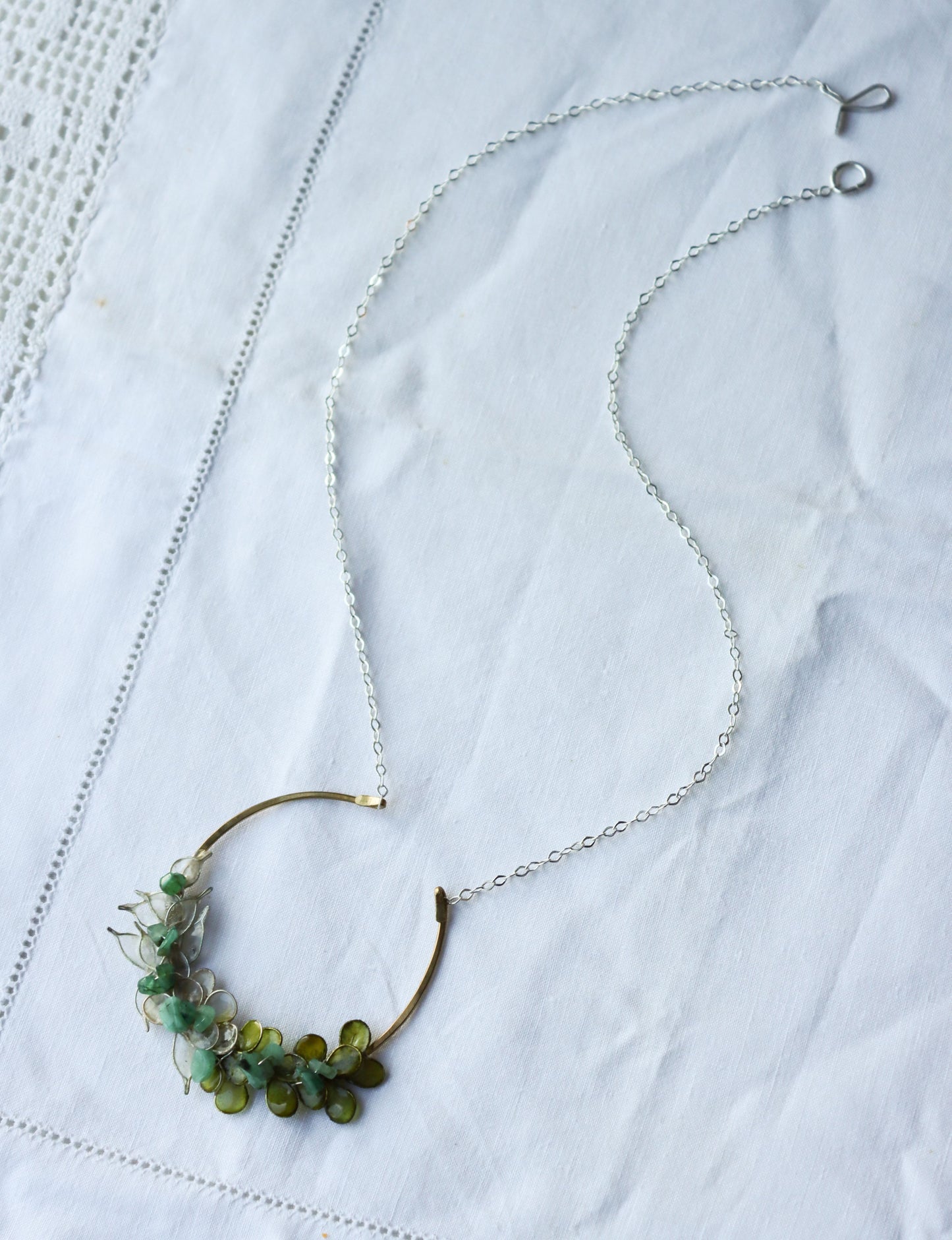 Emeralds & Leaves Necklace