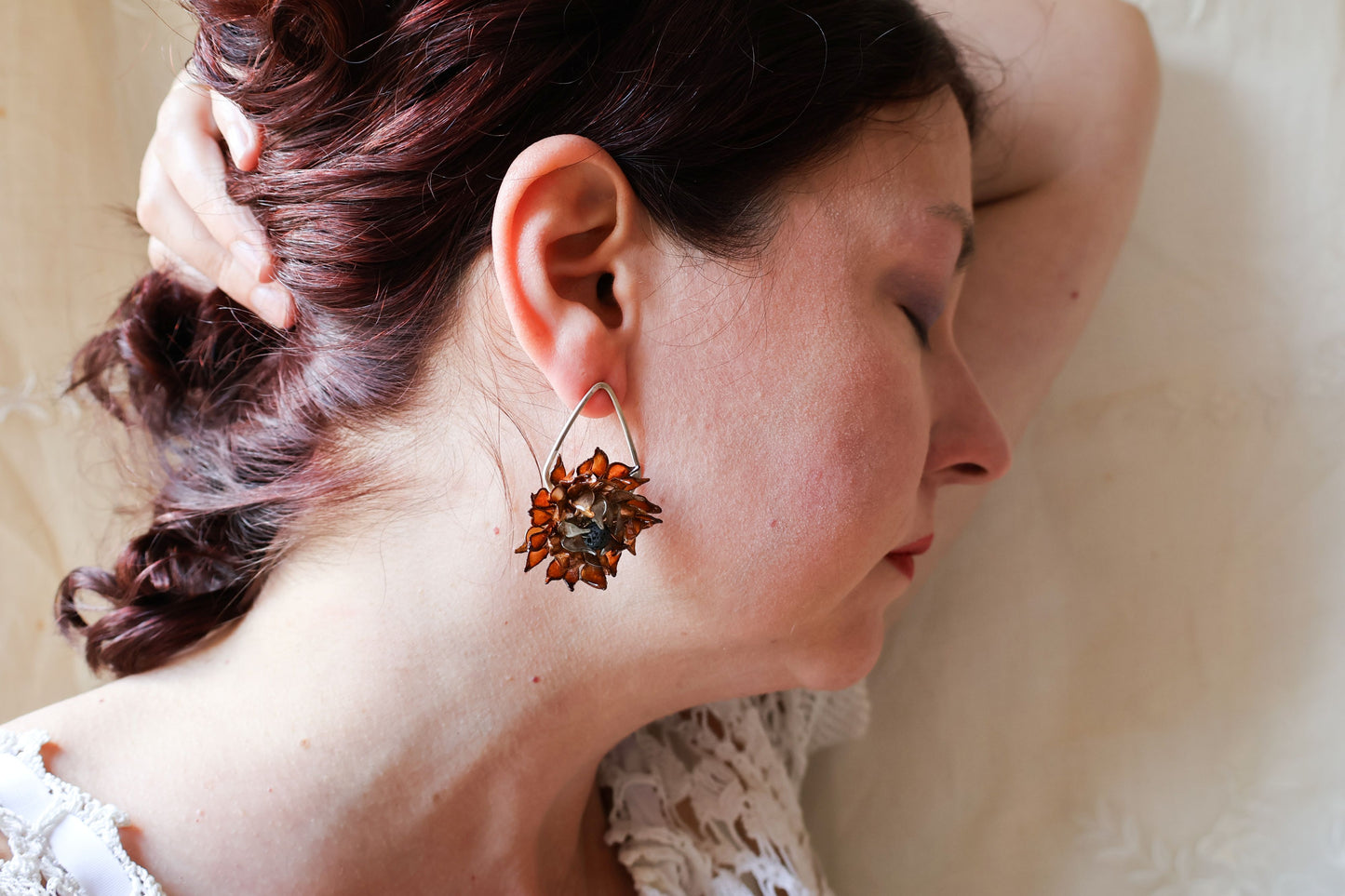 Midnight Gardenia Earrings