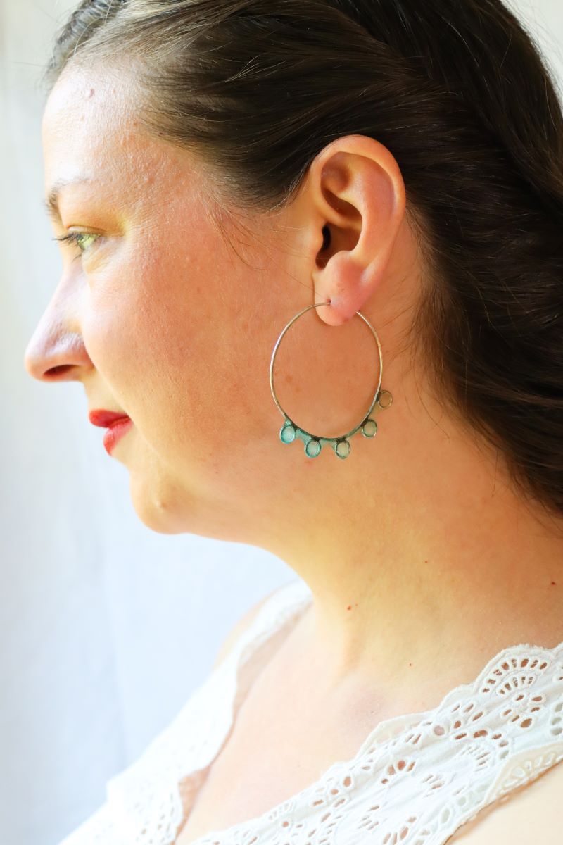 Huckleberry Earrings, glacier blue