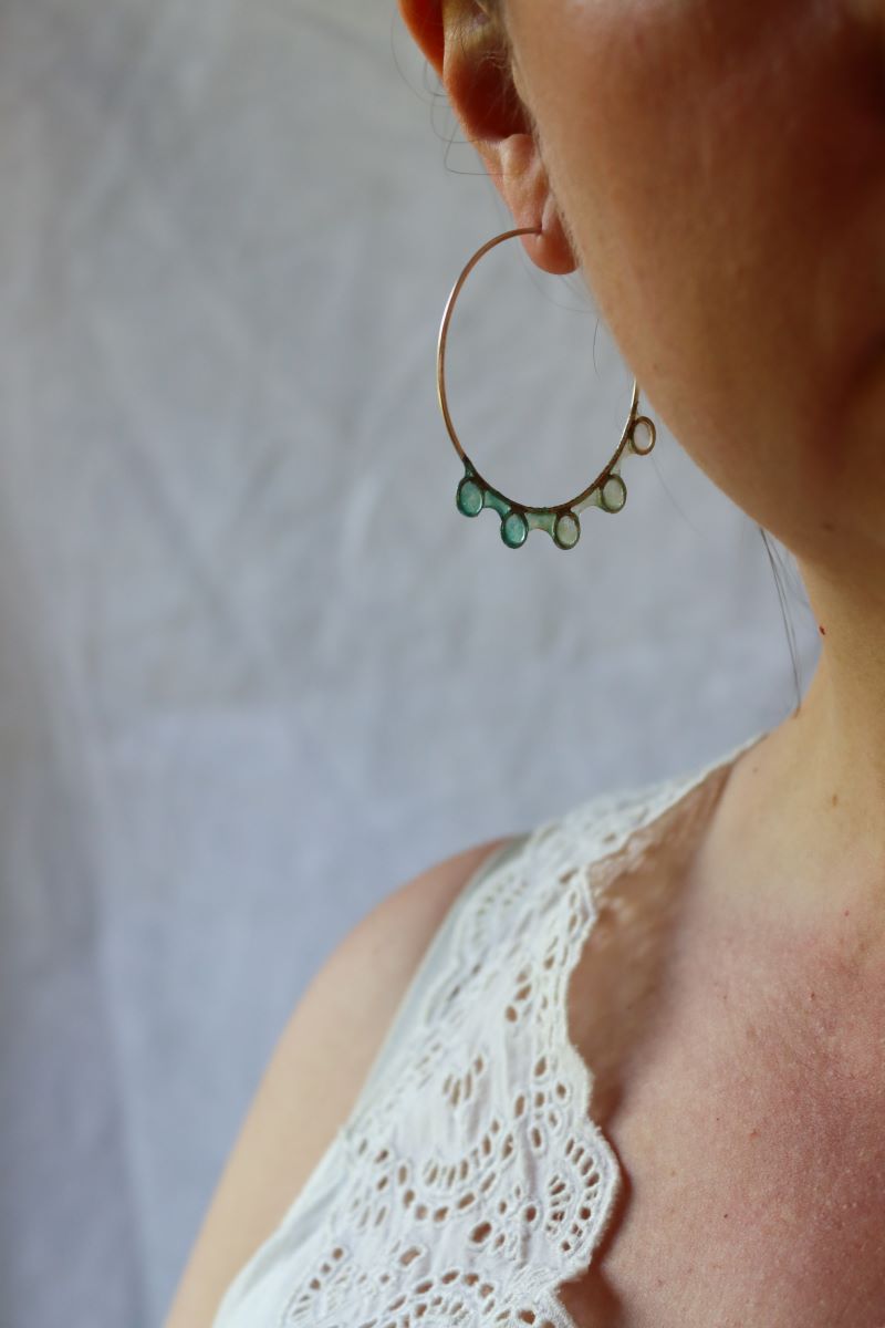 Huckleberry Earrings, glacier blue