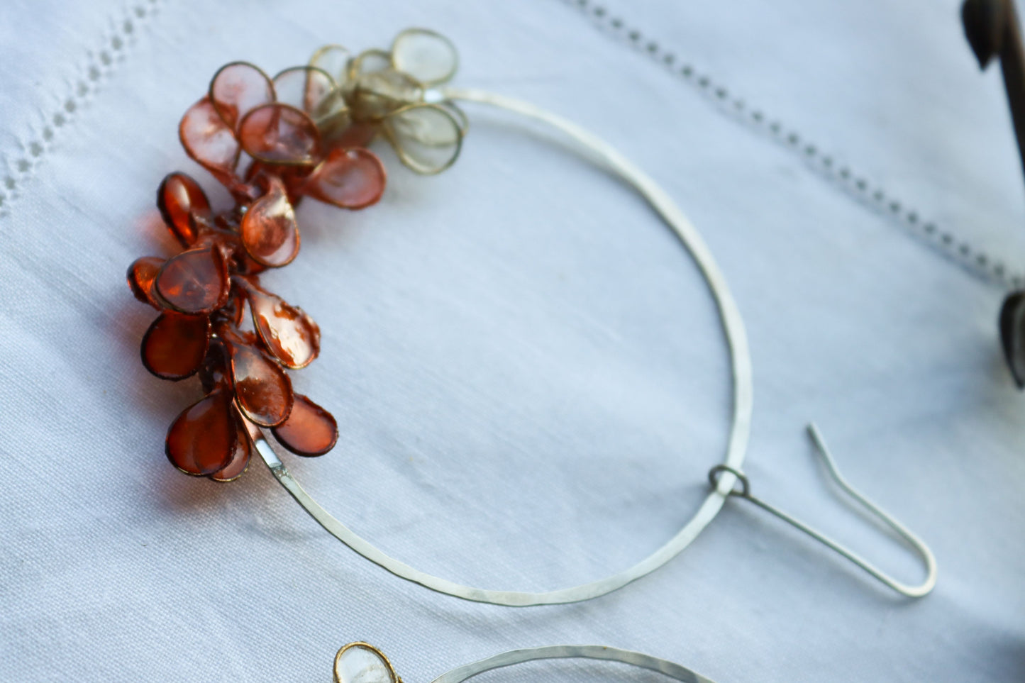 Laurel Earrings, ombre burnt orange