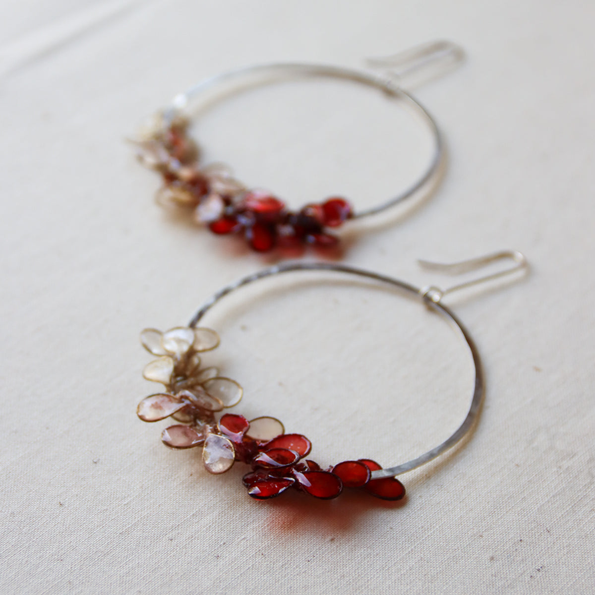 Laurel Earrings, Large : Coral