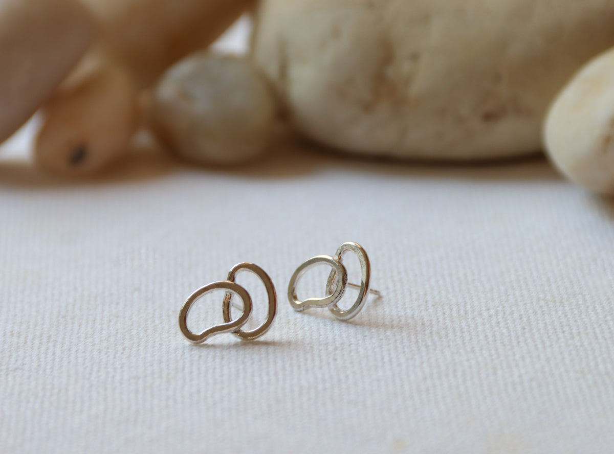 Pebble Earrings, Sterling Silver