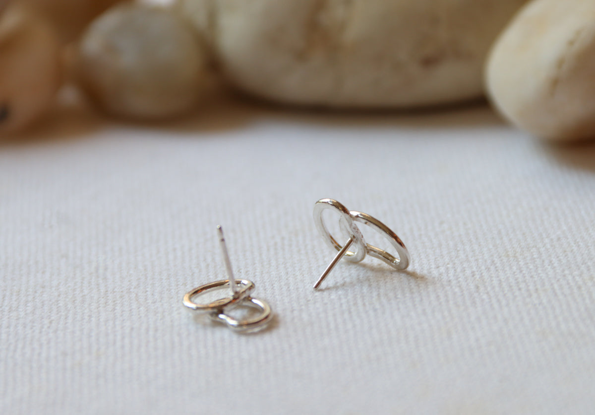 Pebble Earrings, Sterling Silver