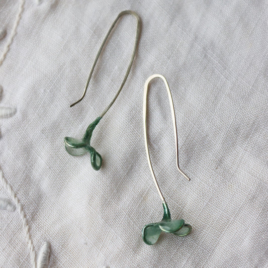 Alyssum Earrings : silver & seaglass