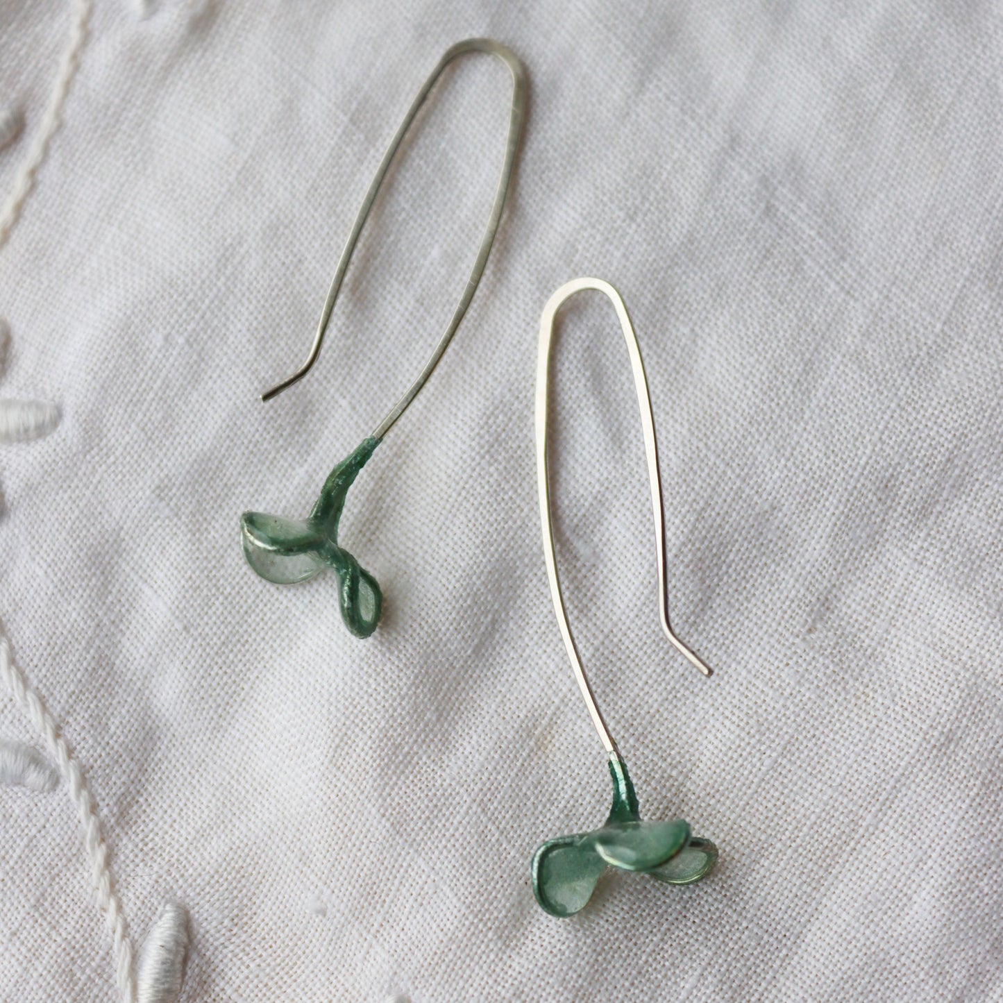 Alyssum Earrings : silver & seaglass