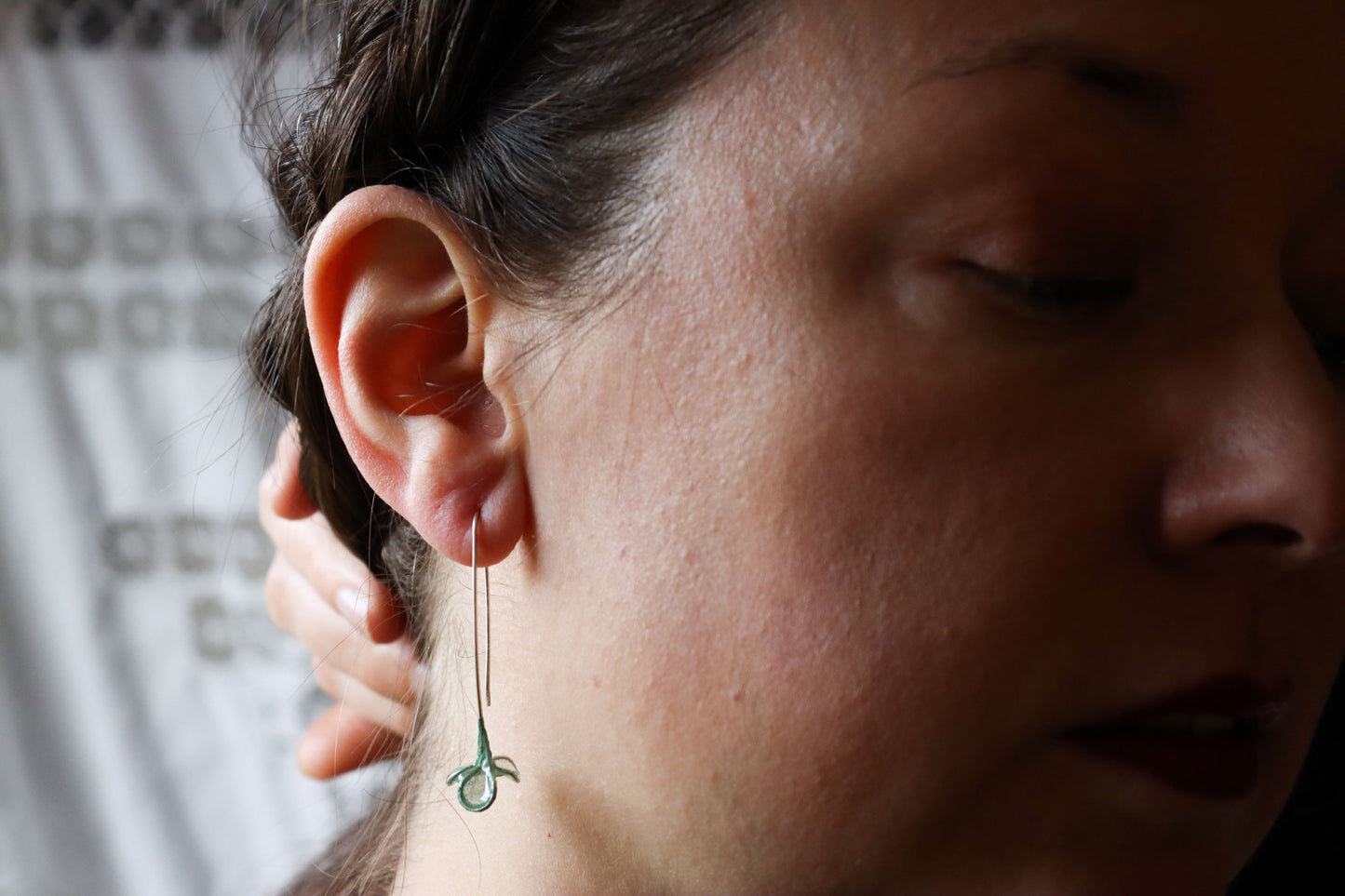 Alyssum Earrings : silver & seaglass