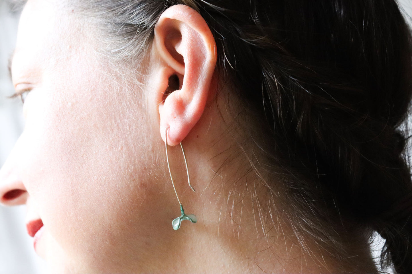 Alyssum Earrings : silver & seaglass