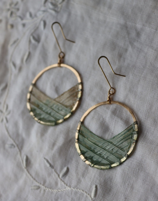 Bird's Nest Earrings : gold-filled & seaglass