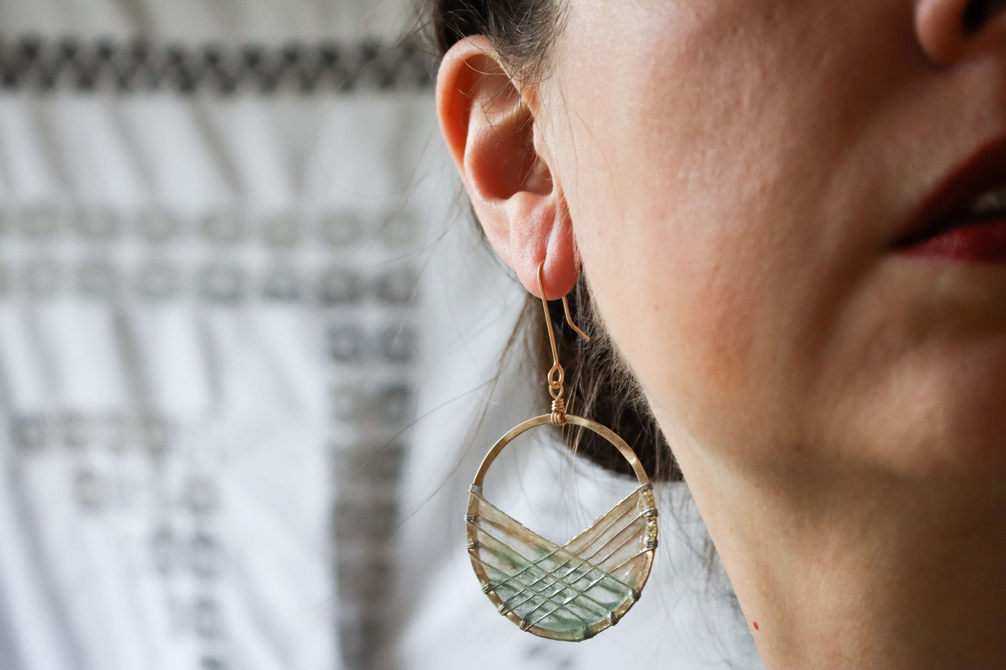 Bird's Nest Earrings : gold-filled & seaglass