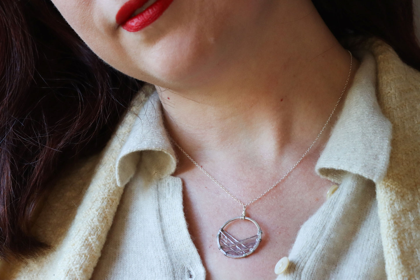 Bird's Nest Necklace, lavender