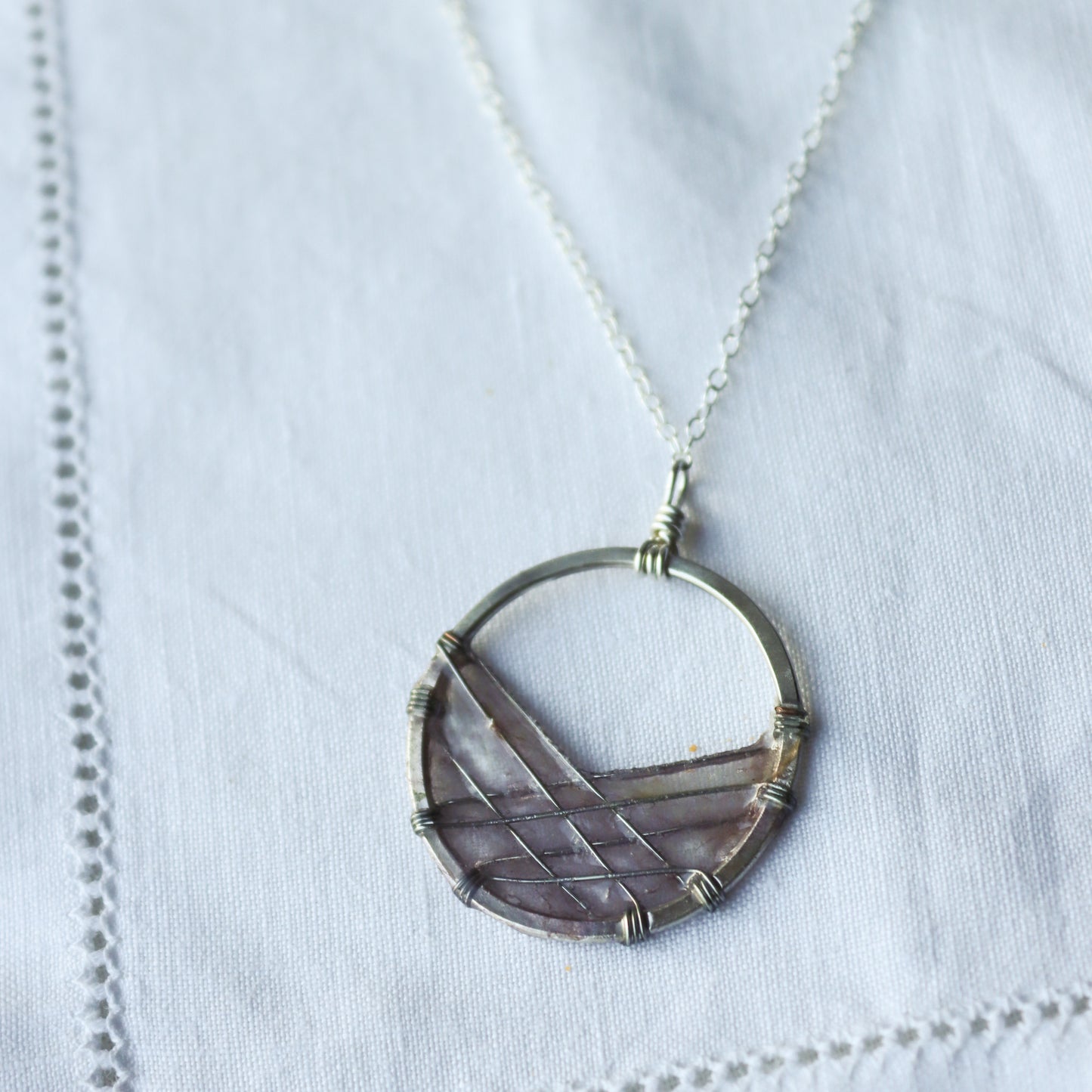 Bird's Nest Necklace, lavender