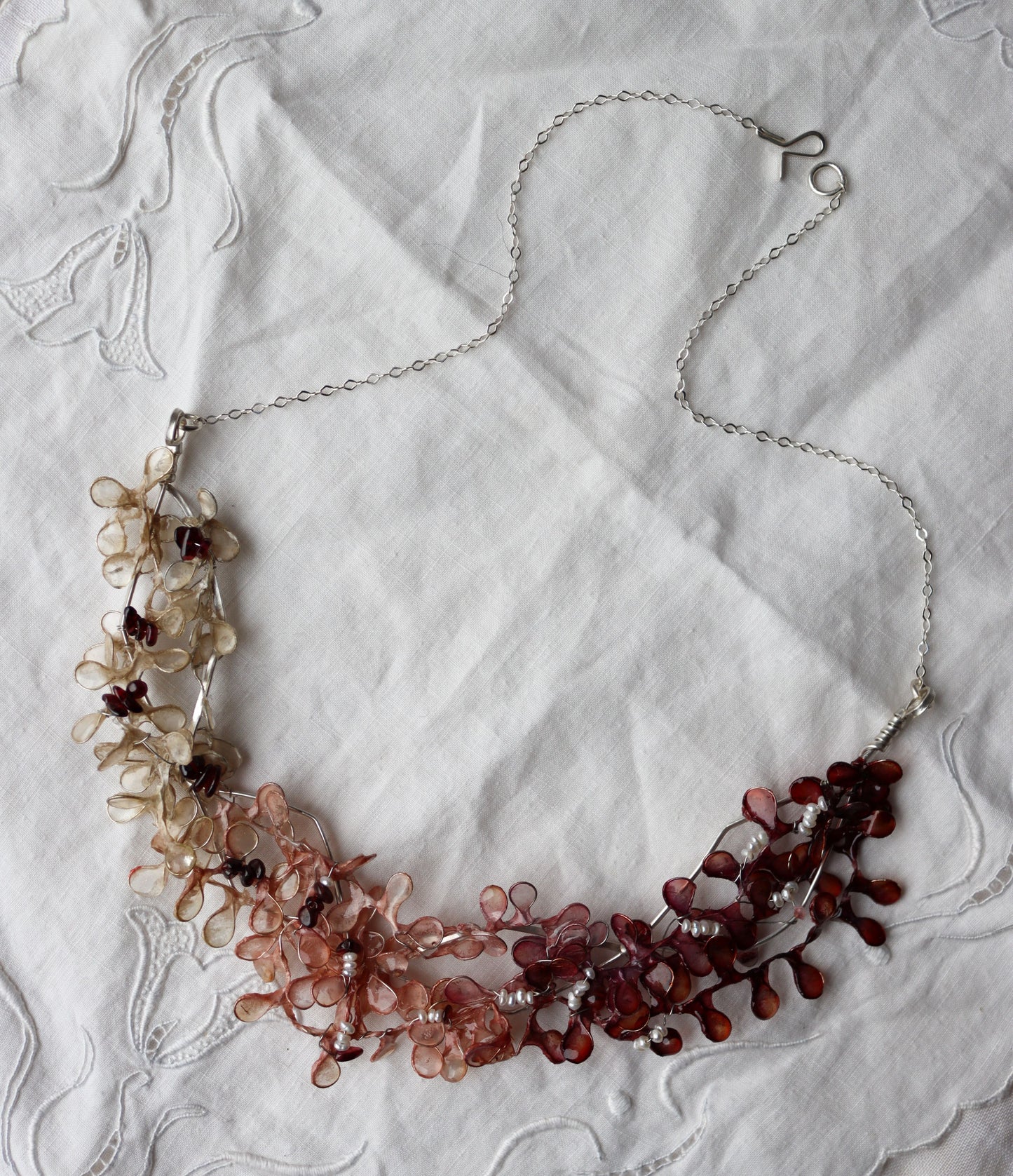 Bramble Necklace : garnets & pearls