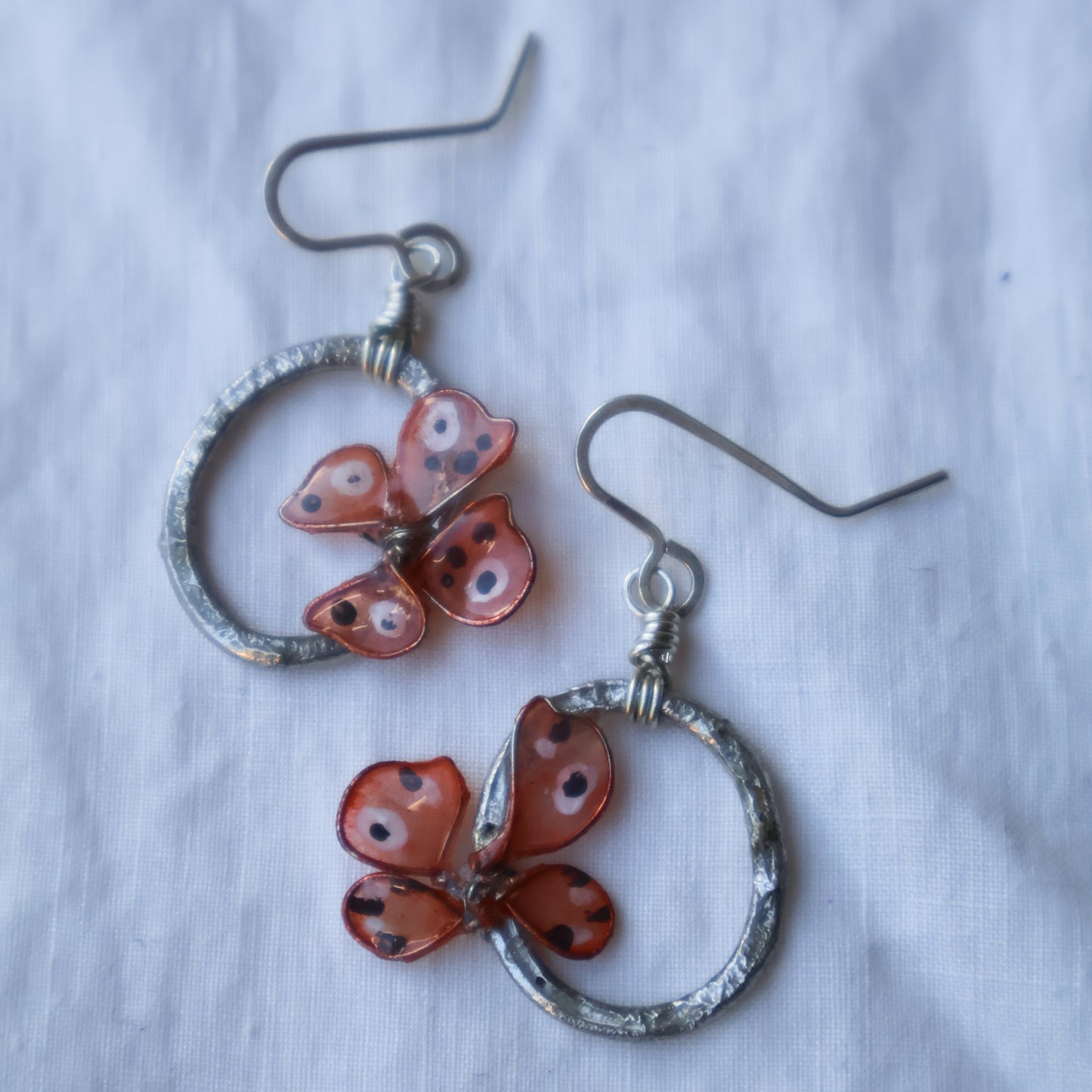 Butterfly Perch Earrings : apricot
