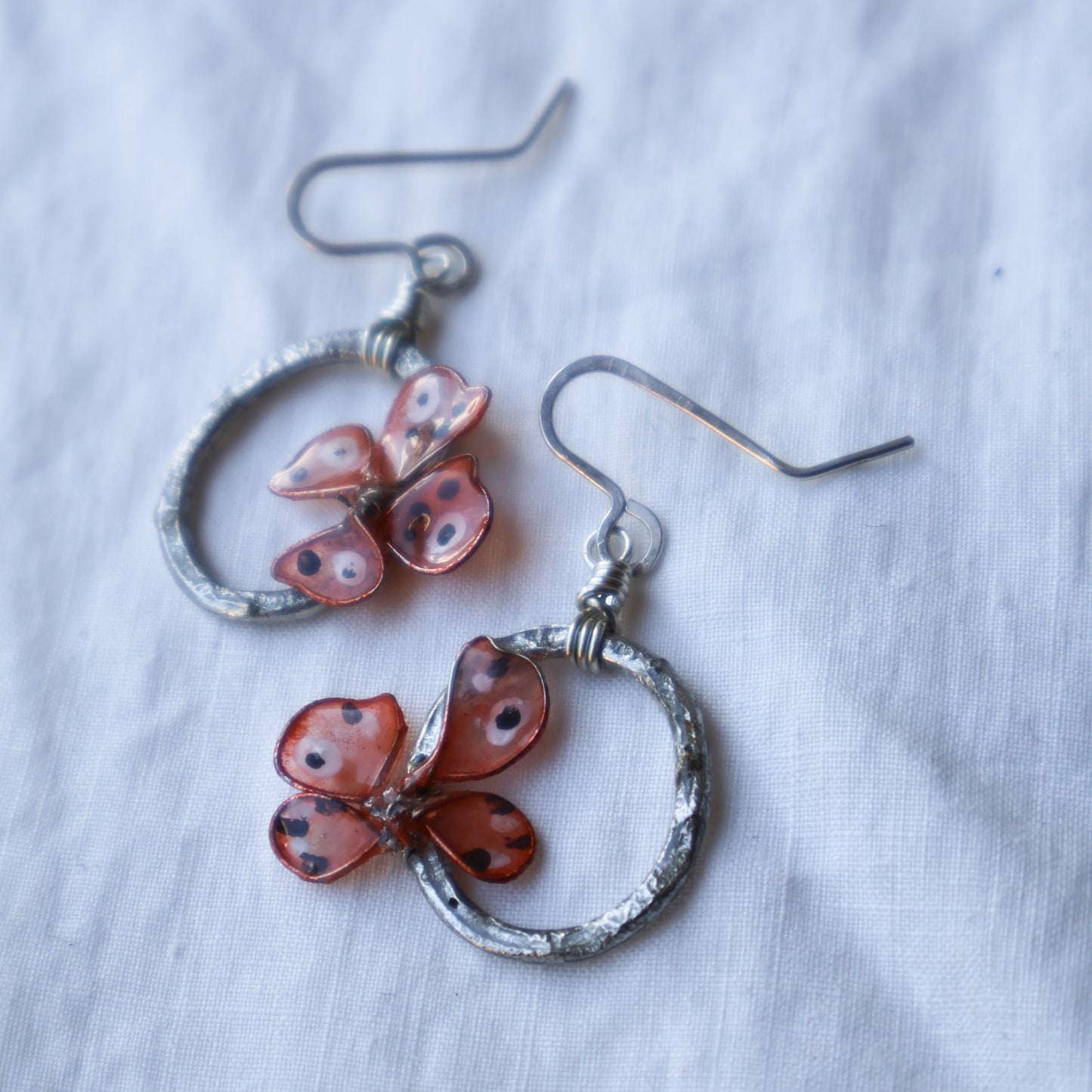Butterfly Perch Earrings : apricot