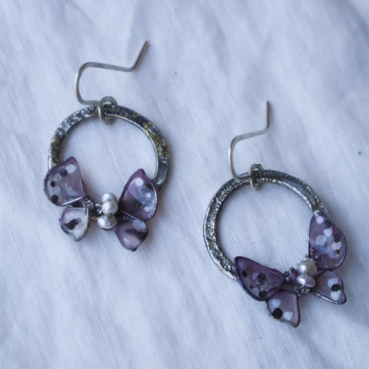 Butterfly Perch Earrings : lavender