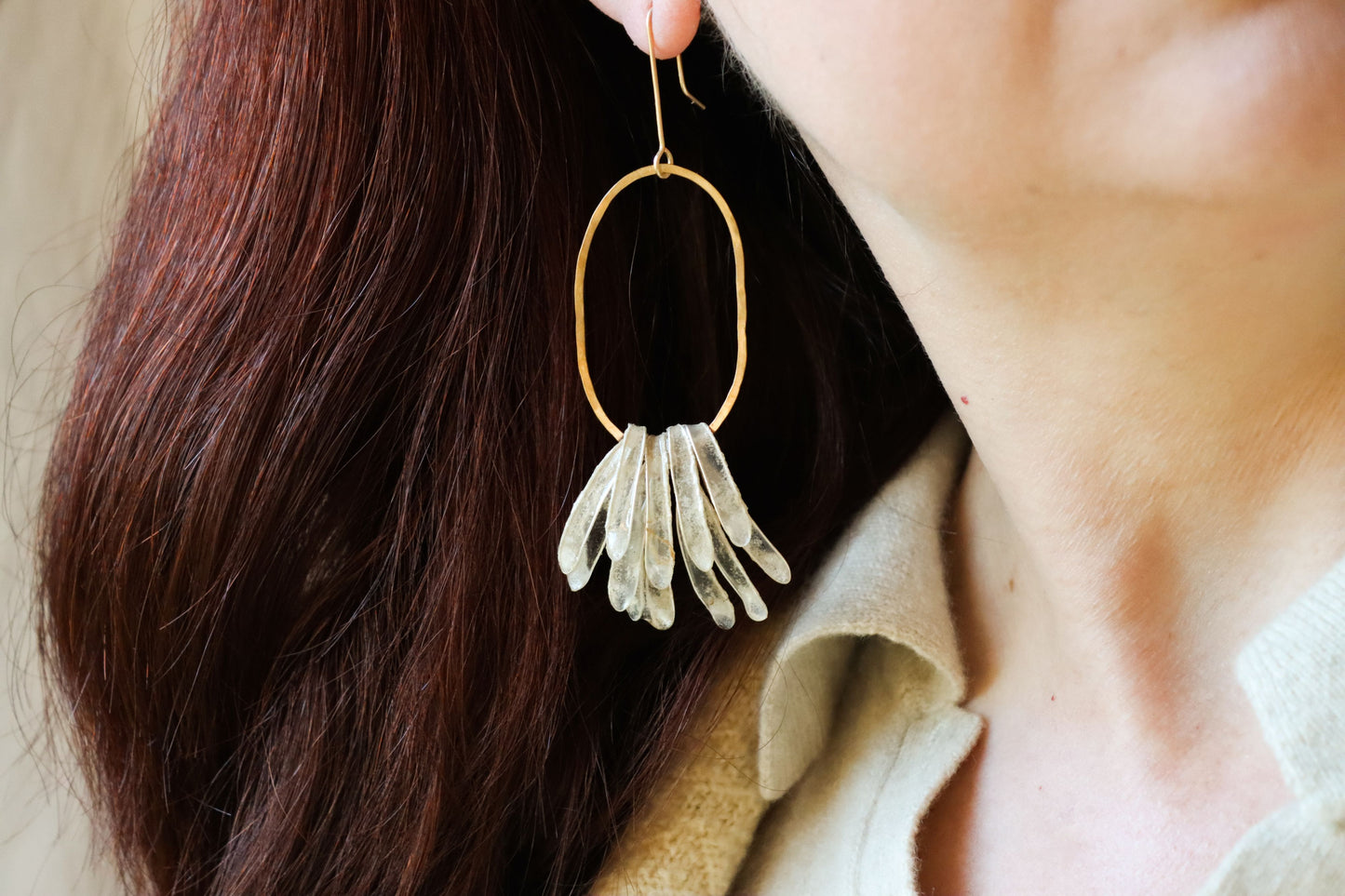 Cascade Earrings, ivory