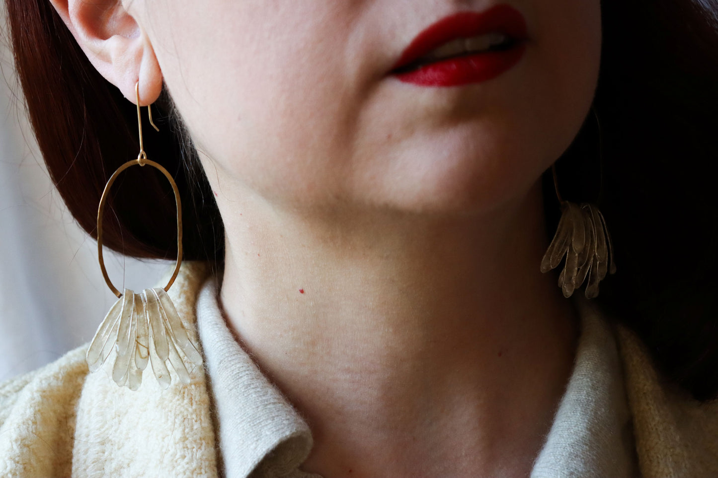 Cascade Earrings, ivory