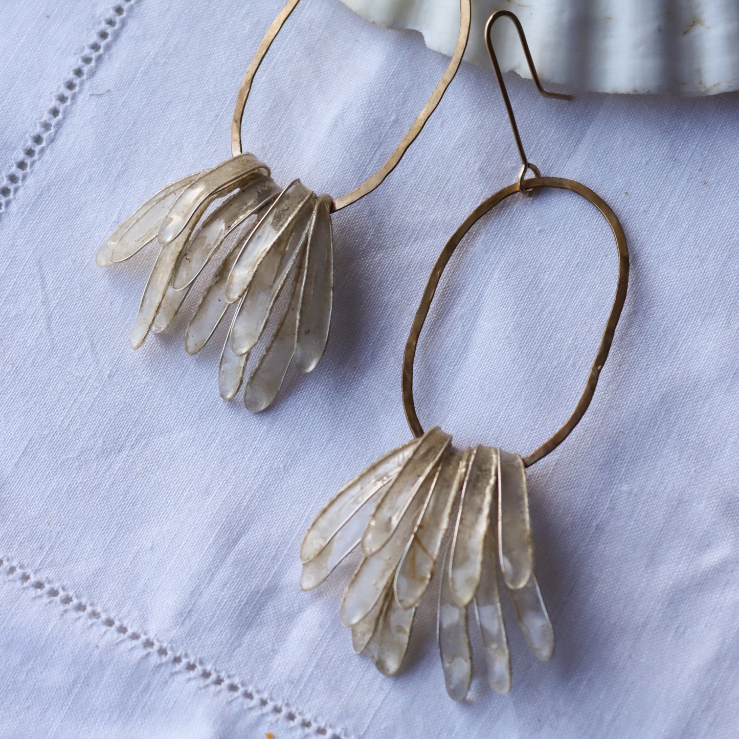 Cascade Earrings, ivory