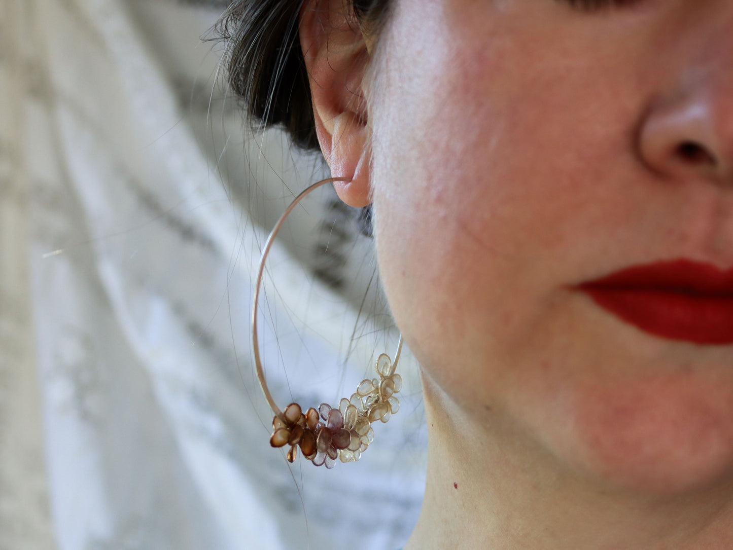 Cherry Blossom Hoops : tree bark & lavender