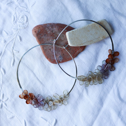 Cherry Blossom Hoops : tree bark & lavender