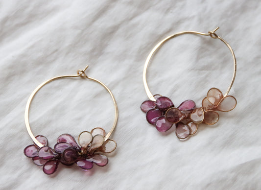 Cherry Blossom Hoops, Gold-Filled, Small