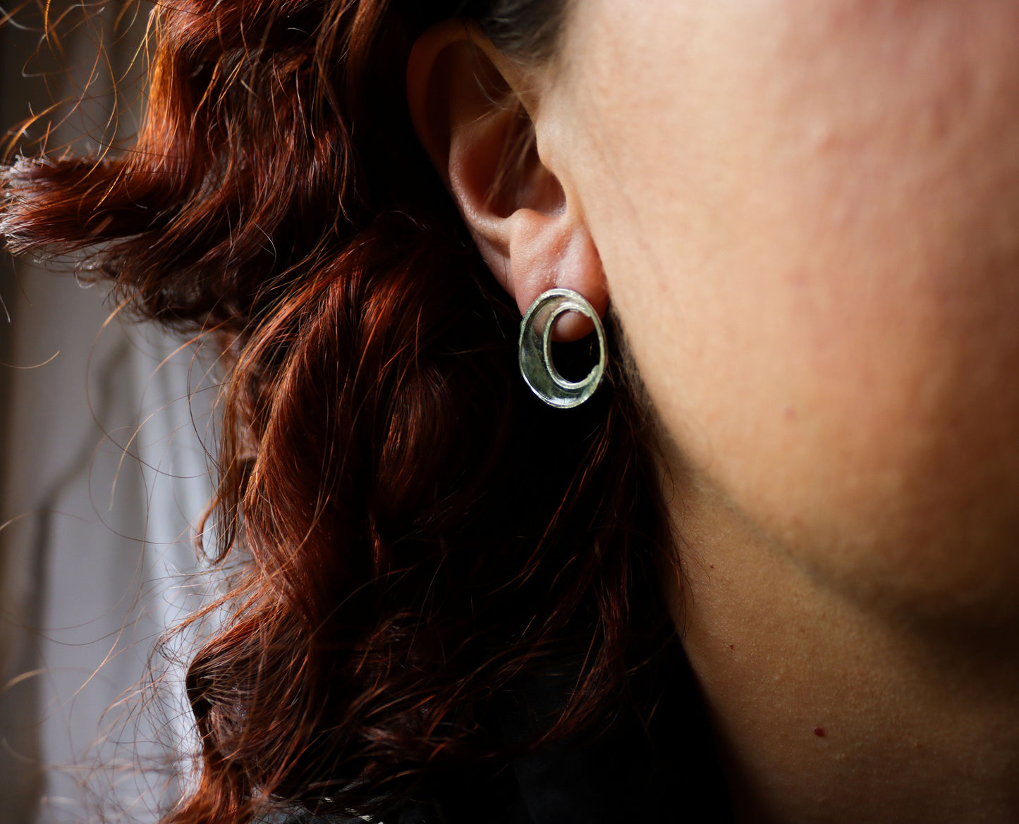 Crescent Moon Earrings, seaglass green