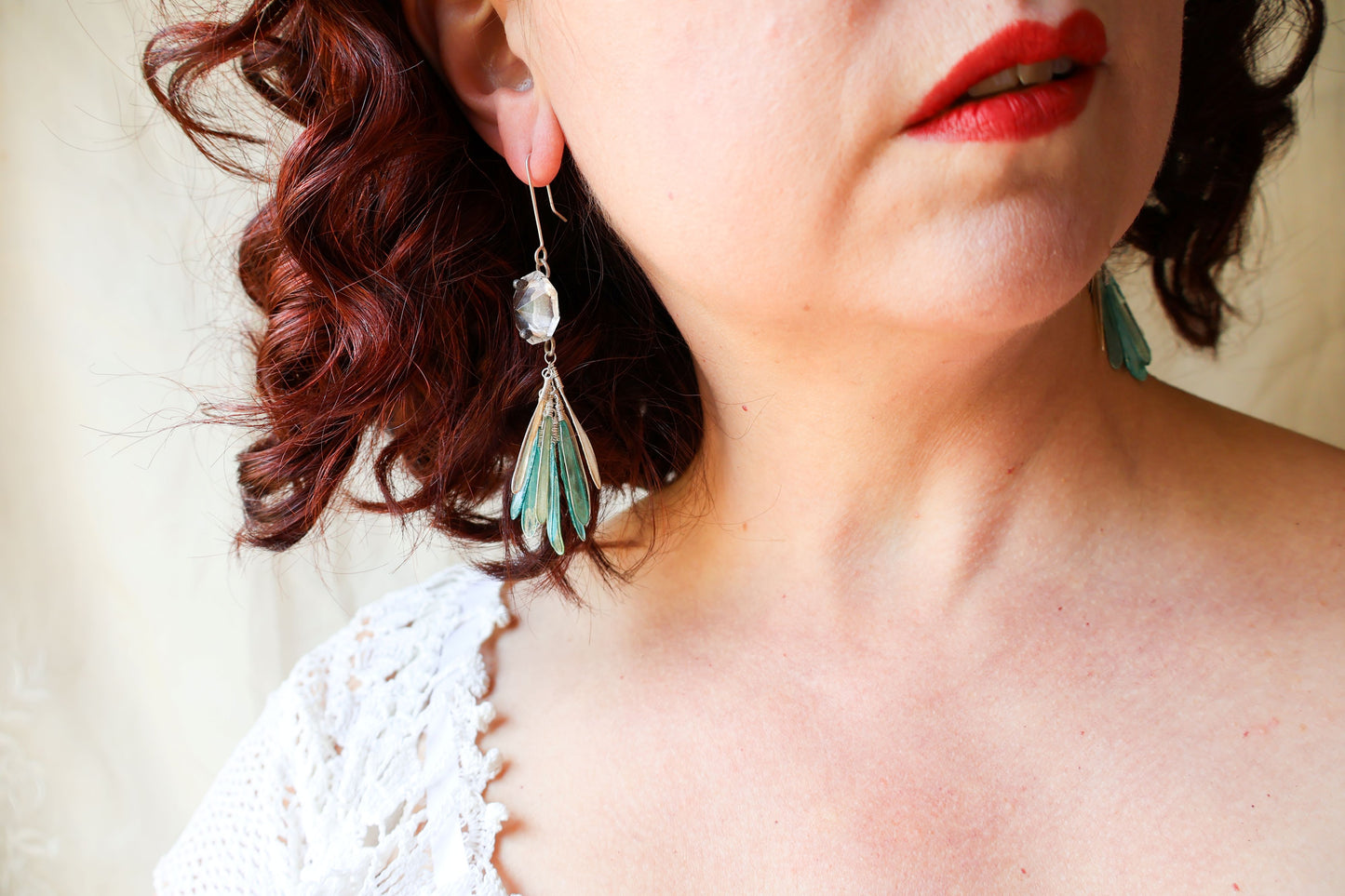 Crystal Frost Earrings, glacier blue