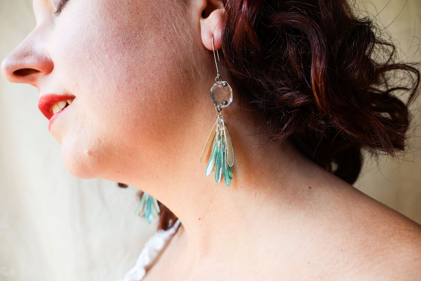 Crystal Frost Earrings, glacier blue