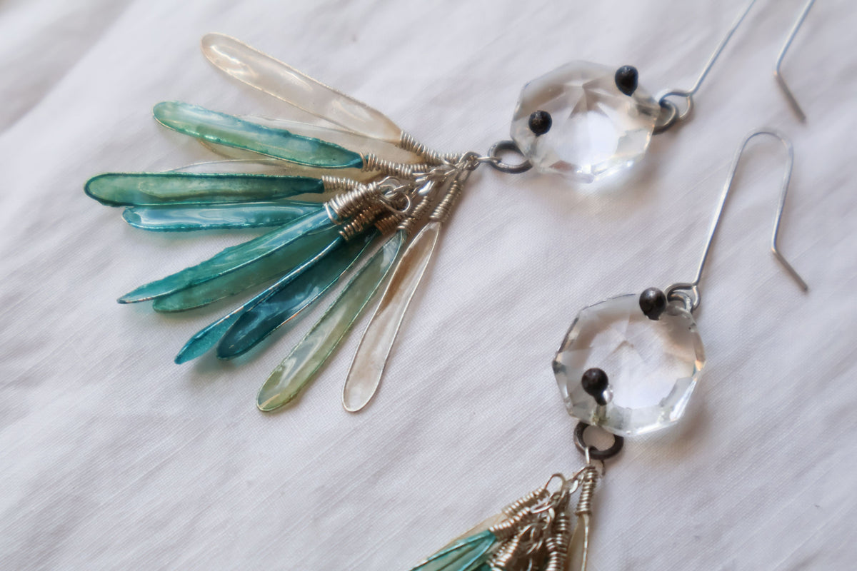 Crystal Frost Earrings, glacier blue