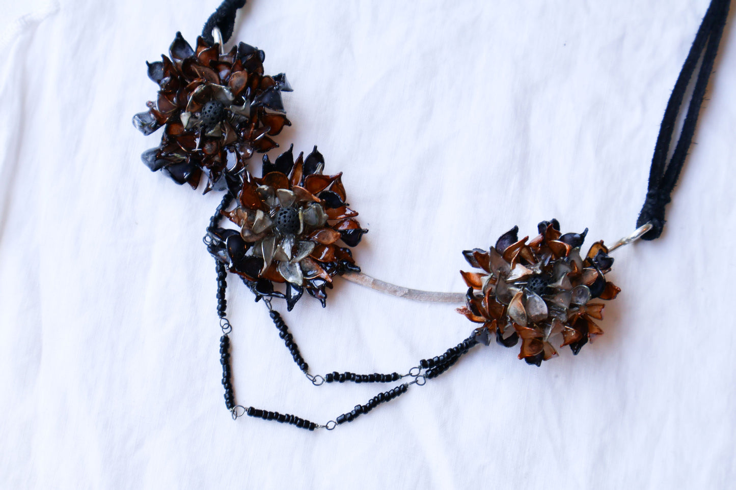 Gardenias in Deep Shadows Necklace