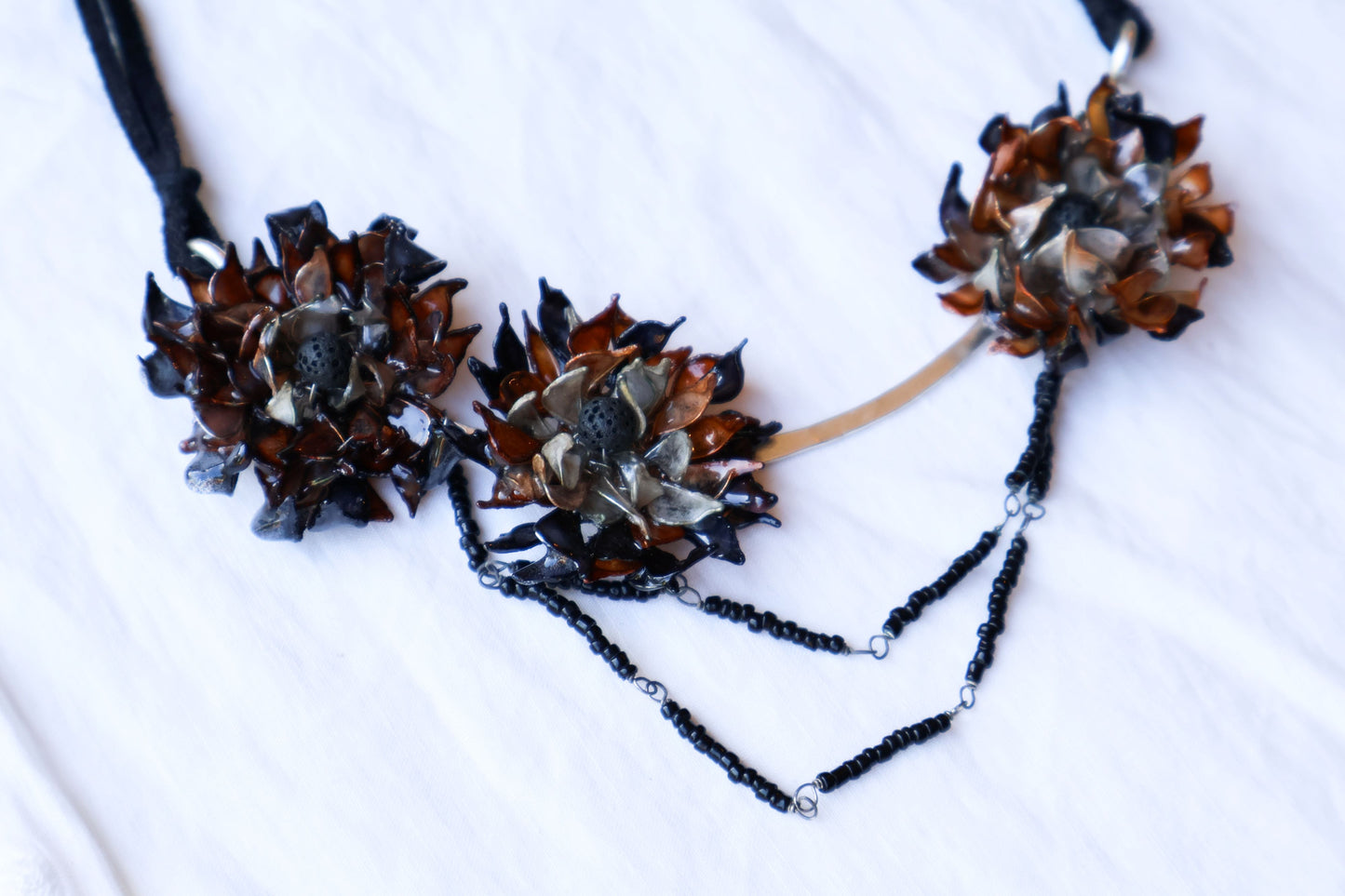 Gardenias in Deep Shadows Necklace