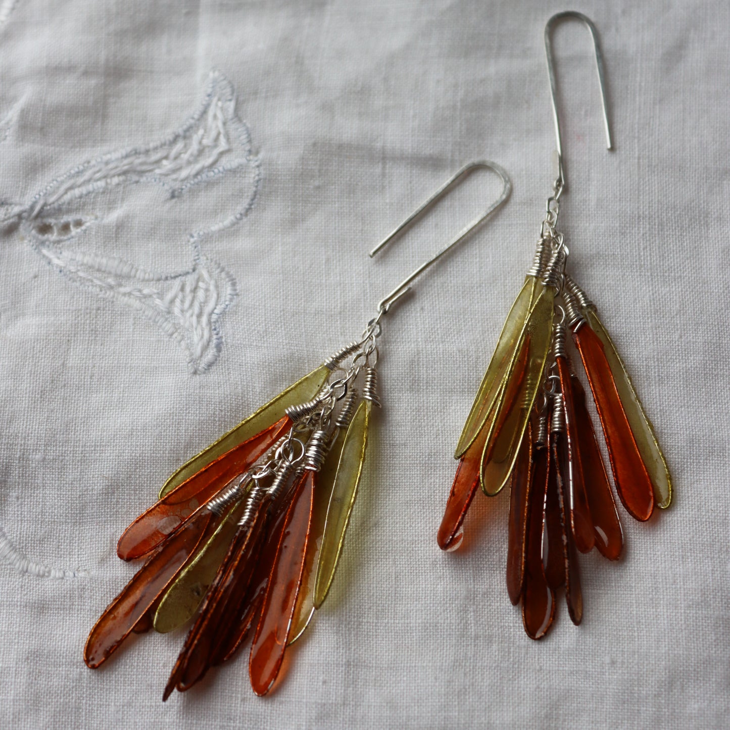 Dragonfly Earrings, autumn colors