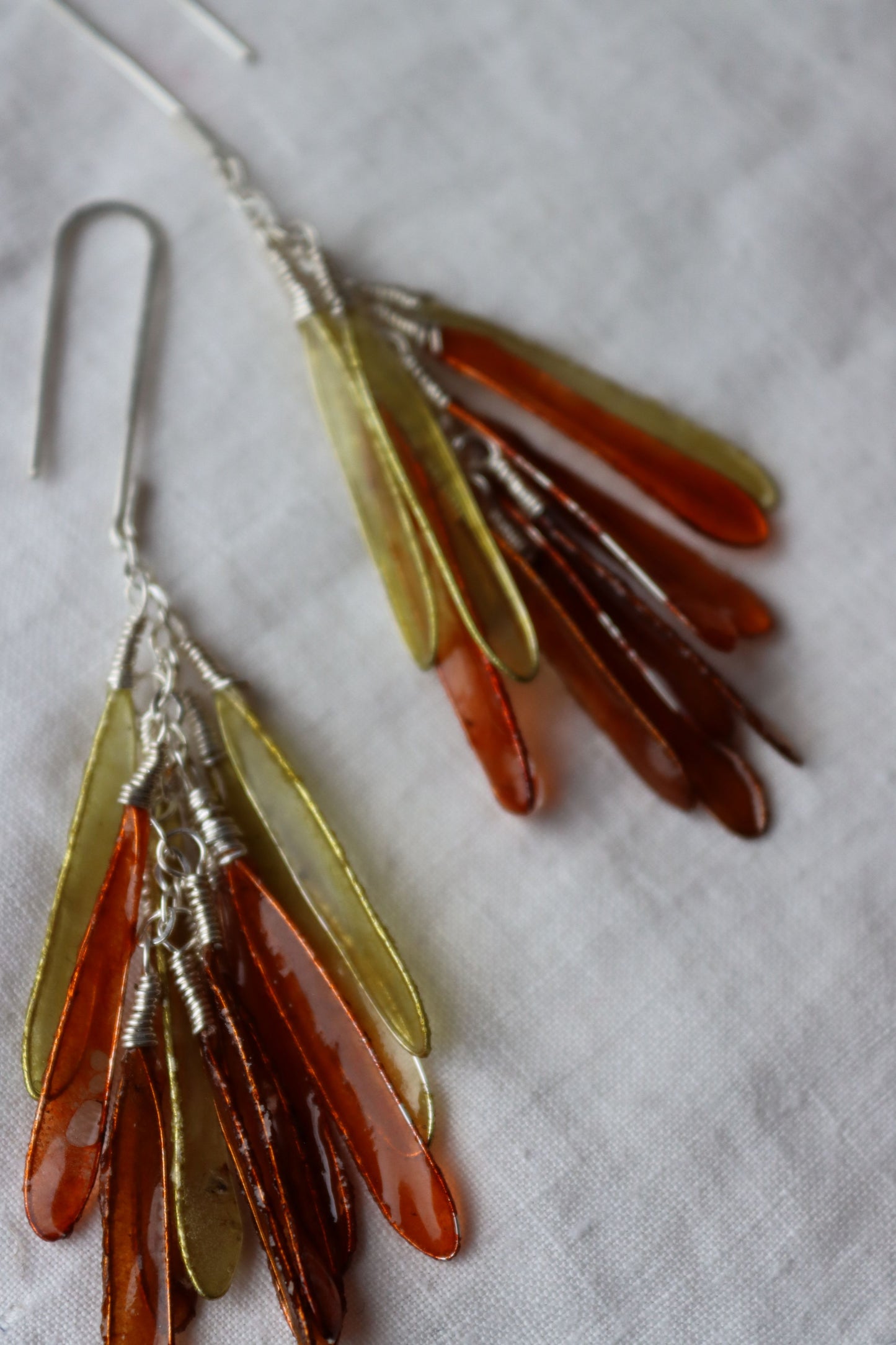 Dragonfly Earrings, autumn colors