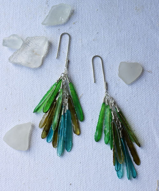 Dragonfly Earrings : greens & blues