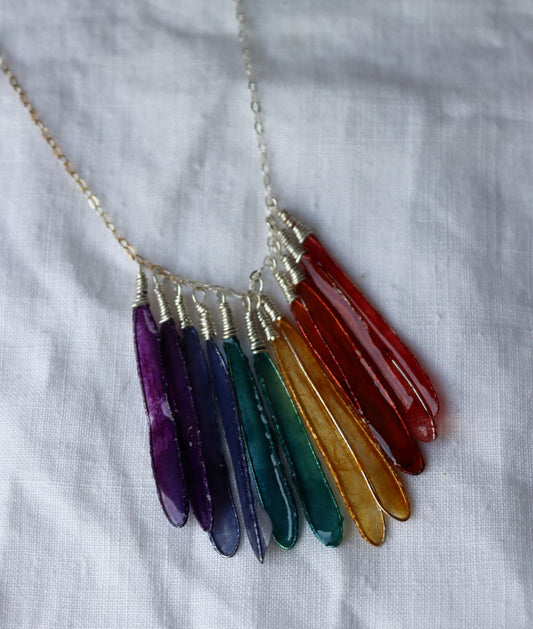 Rainbow Dragonfly Necklace
