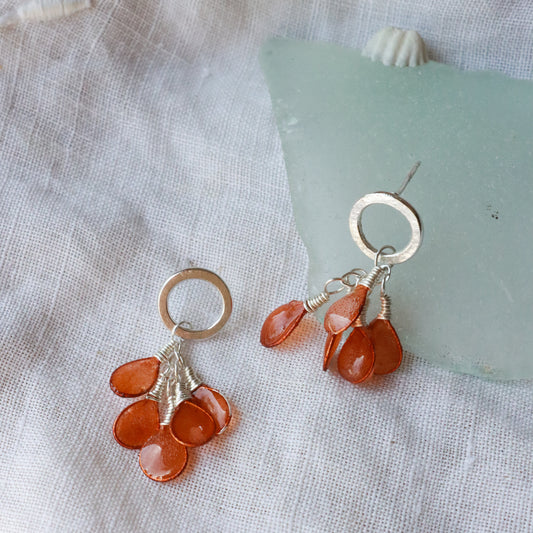 Elderberry Earrings : burnt orange