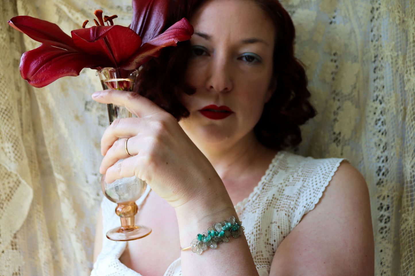 Emeralds & Petals Cuff