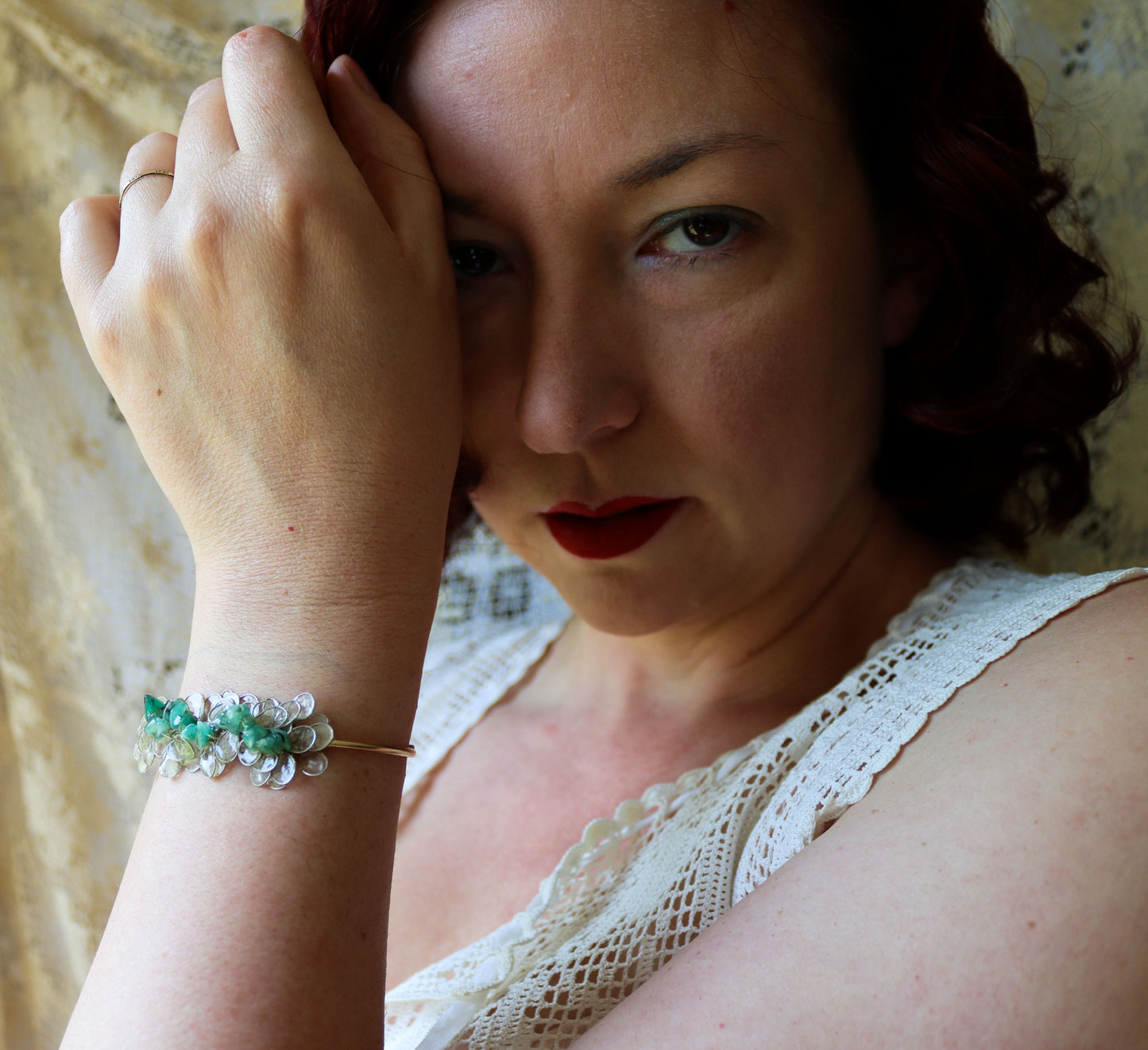 Emeralds & Petals Cuff