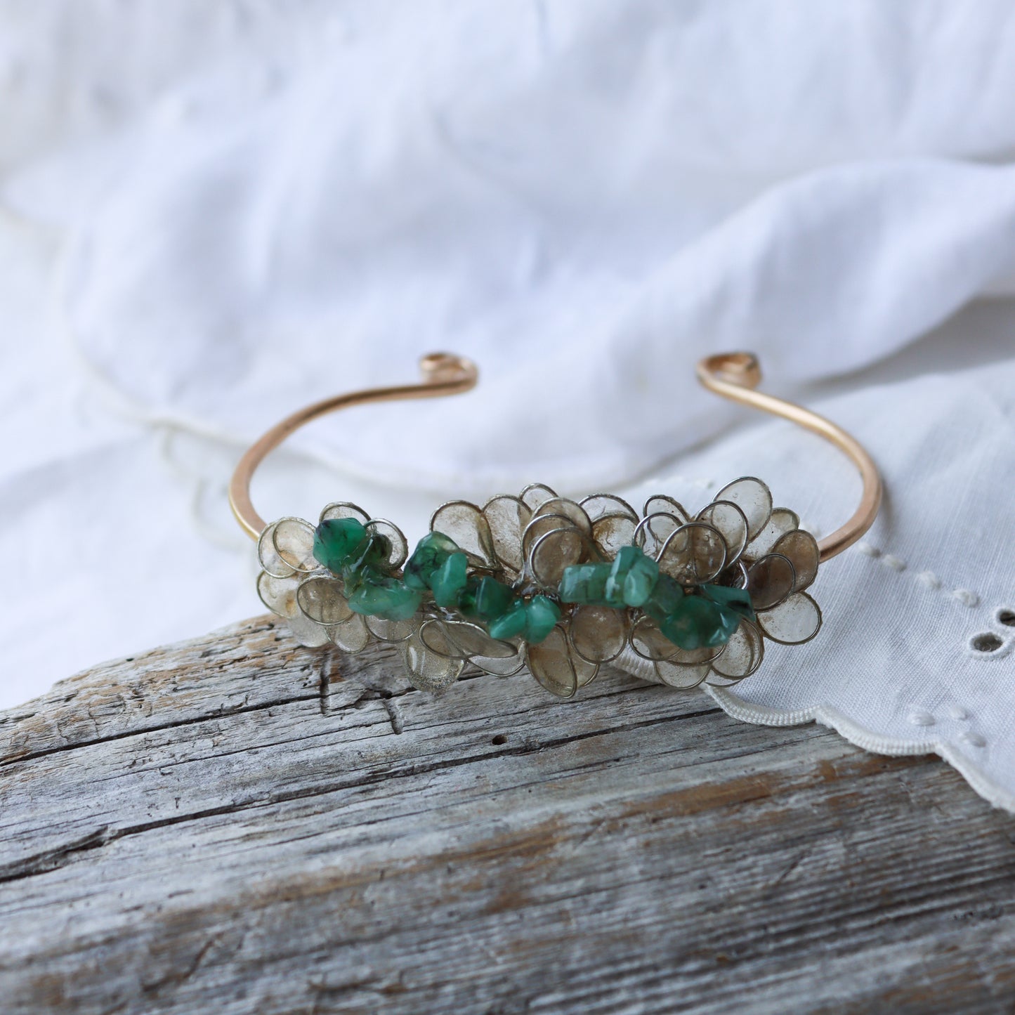 Emeralds & Petals Cuff