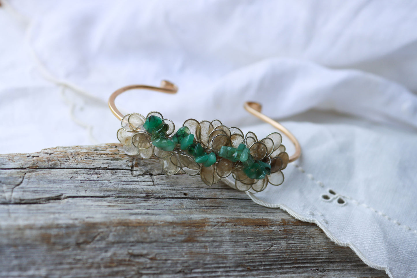 Emeralds & Petals Cuff