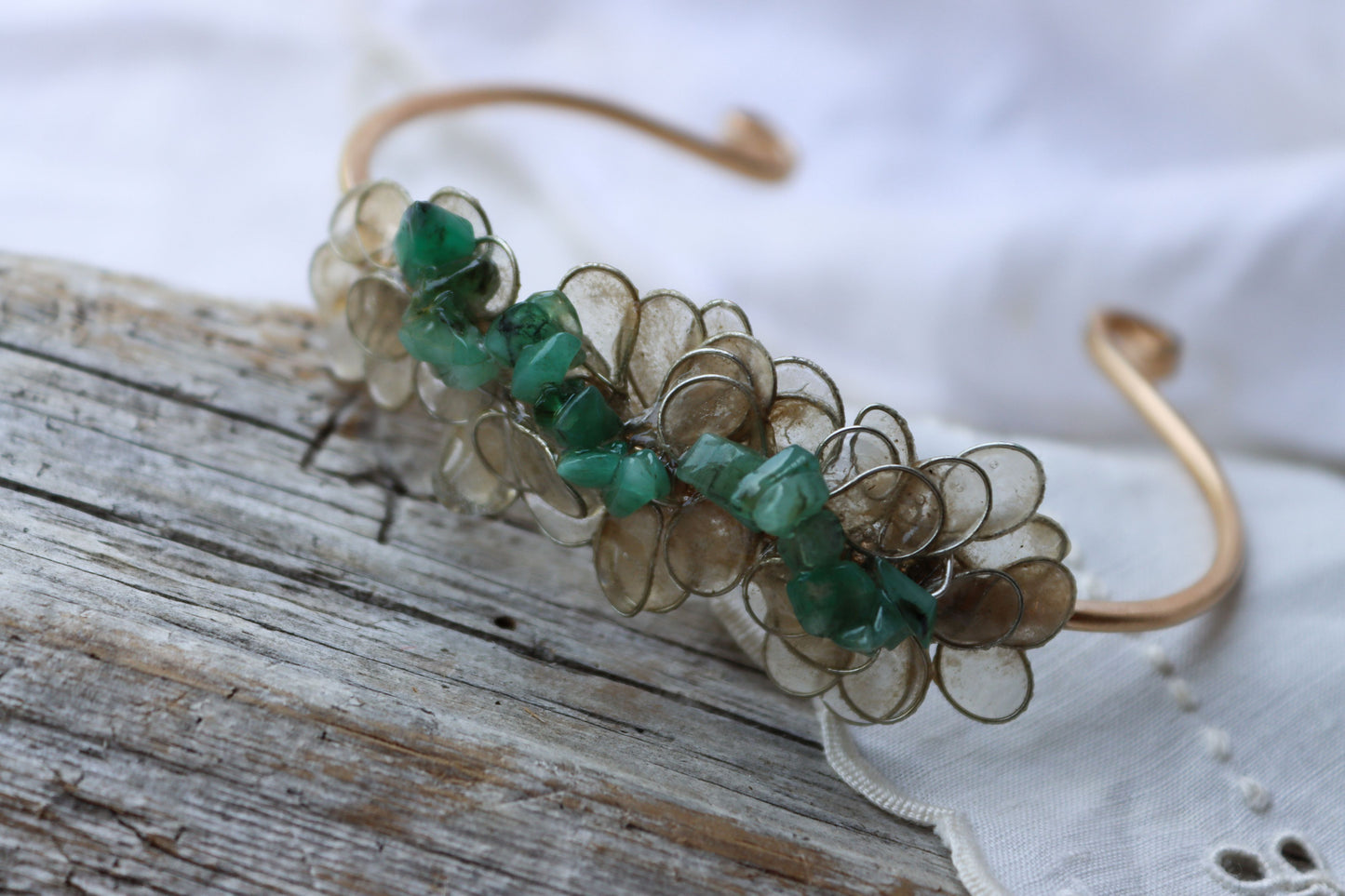 Emeralds & Petals Cuff