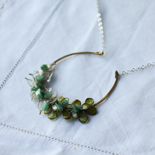 Emeralds & Leaves Necklace