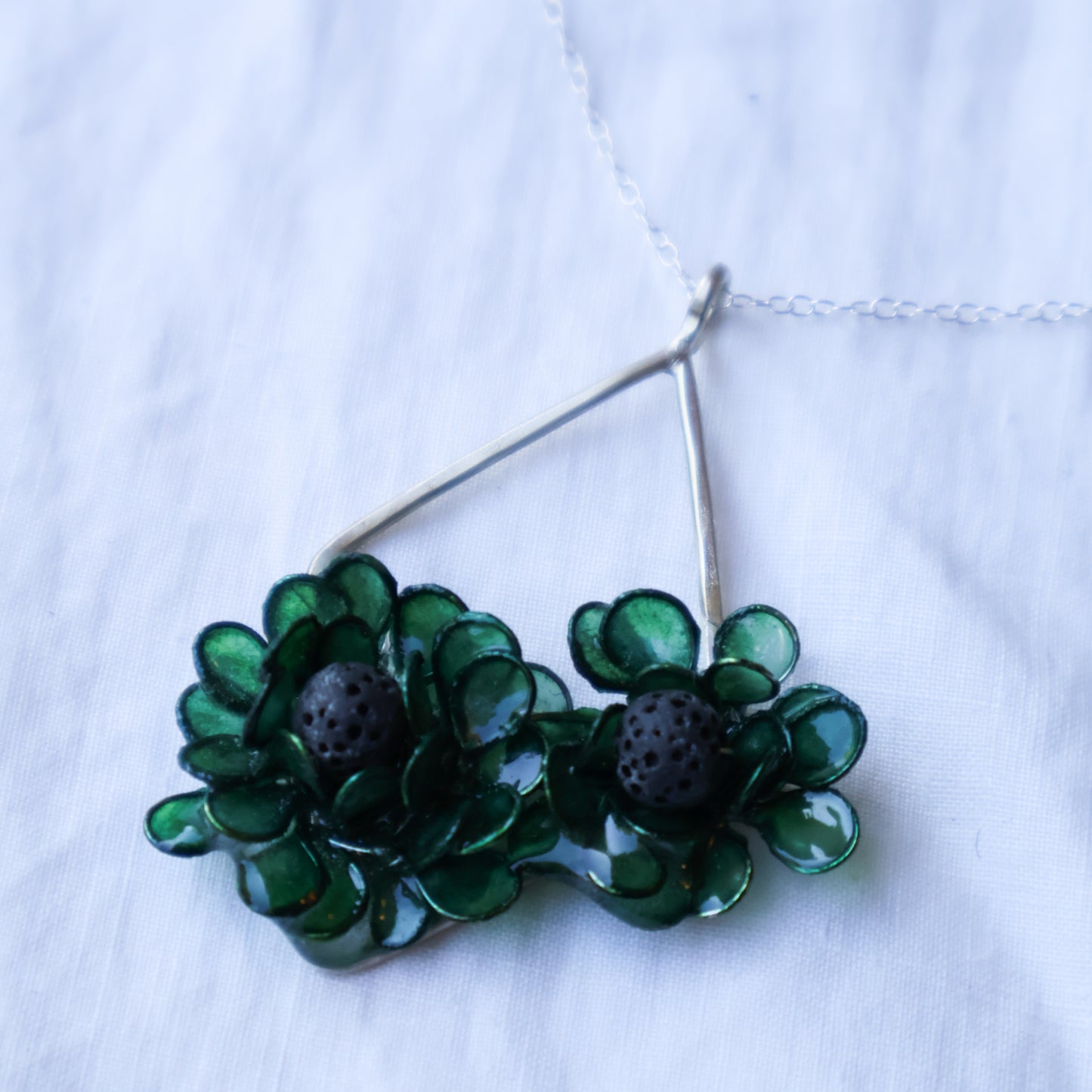 Evergreen Phlox Bouquet Necklace