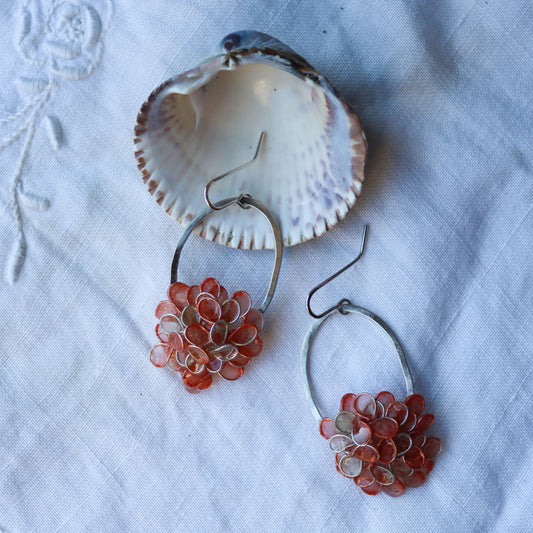 Flower Basket Earrings : apricot