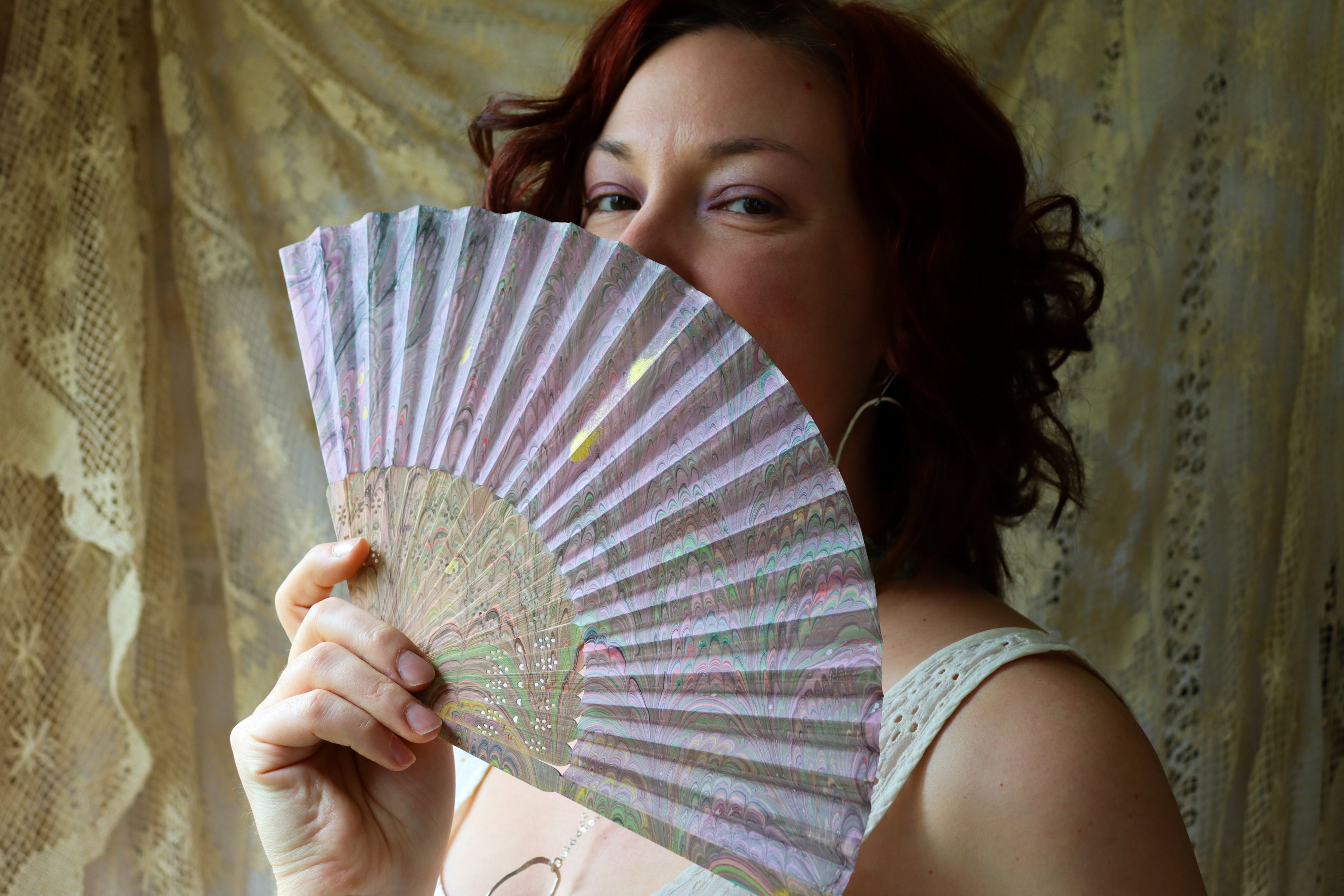 Marbled Fans Fragrant Lilac Marbled Fan – Verso