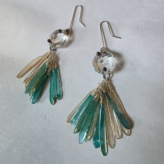 Crystal Frost Earrings, glacier blue